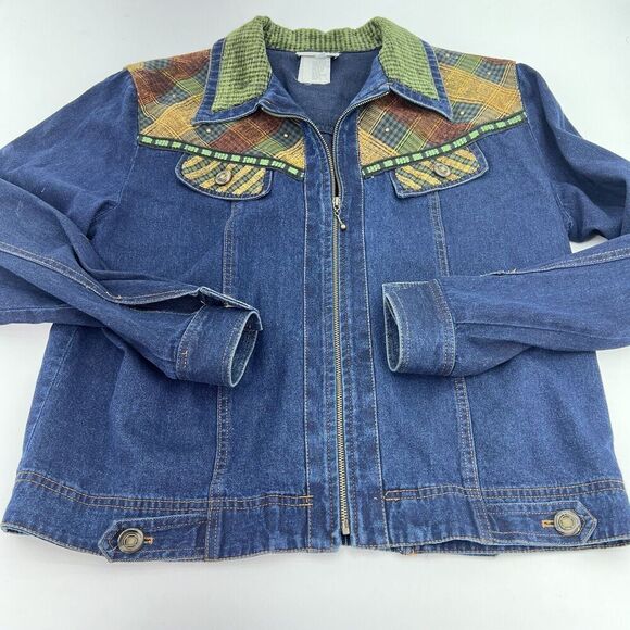 Nancy Bolen City Girl VTG Denim Jacket Embroidered Size 10 - Picture 1 of 7
